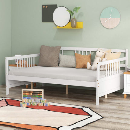 Dreamade Full Size Daybed, Wooden Daybed Sofa Bed Frame with Wood Slat Support for Kids Teens (Full)