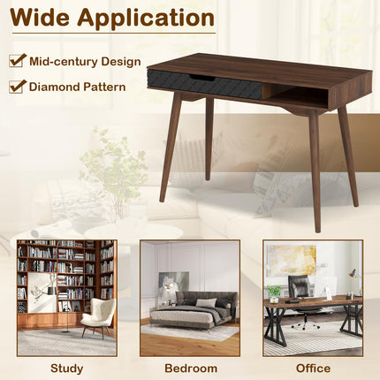 Dreamade Mid Century Modern Desk 42.5" Vintage Computer Desk
