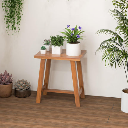 Dreamade Teak Shower Bench, Waterproof Shower Stool for Shaving Legs & Spa Bath, Smooth Seat