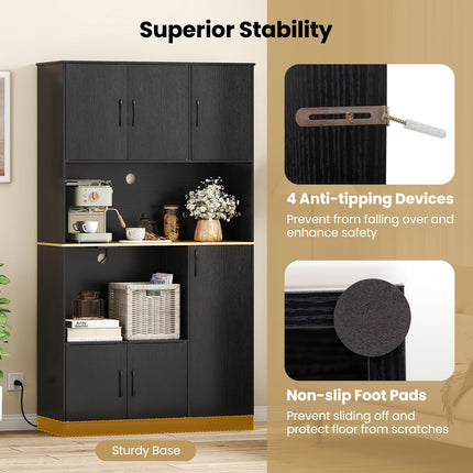 Dreamade 71" Kitchen Pantry Cabinet with 4 Storage Cabinet