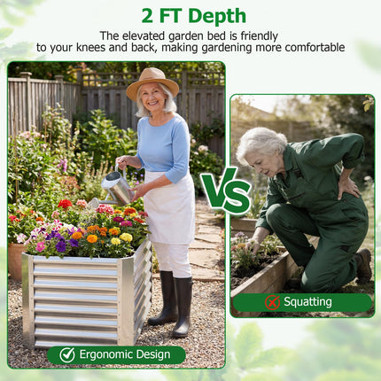 Dreamade 4 x 2 x 2 FT Galvanized Raised Garden Bed (1/2)