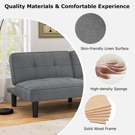 Dreamade Convertible Futon Sofa Bed, Upholstered Folding Recliner