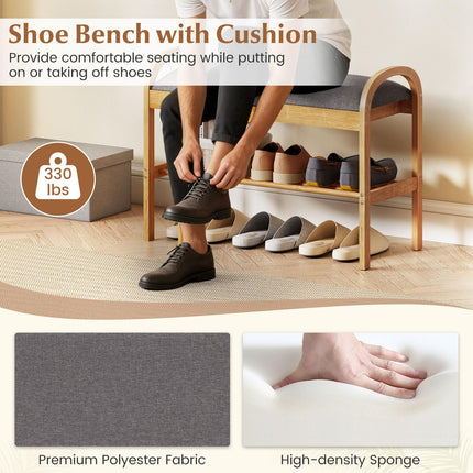 Dreamade Shoe Bench with Flip-Top Storage for Hallway