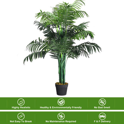 Dreamade 3.5 Feet Tall Potted Artificial Palm Tree for Indoor Outdoor