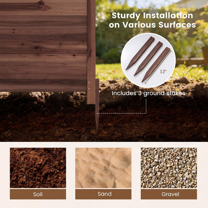 Dreamade Wooden Privacy Fence with Stakes 47" W x 45.5" H