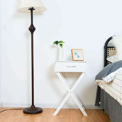 Dreamade Nightstand with Drawer X-Shaped Design Sofa Side Table
