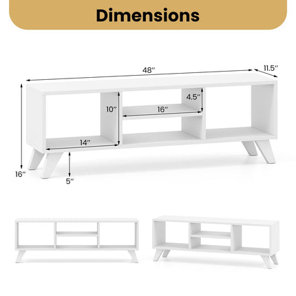 Dreamade TV Stand for TVs up to 55", 4-Cubby Entertainment Center