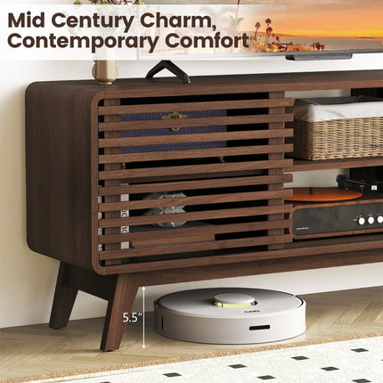 Dreamade TV Stand for 60/65 Inch TV | Mid-Century Modern Entertainment Center with Storage Cabinet