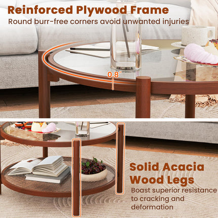 Dreamade Rattan Coffee Table