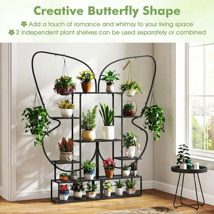 Dreamade 2 Pack 6-Tier Butterfly-Shaped Plant Stand Indoor