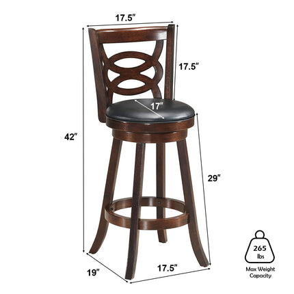 Dreamade Bar Stools, Counter Height Dining Chair, Fabric Upholstered 360 Degree Swivel
