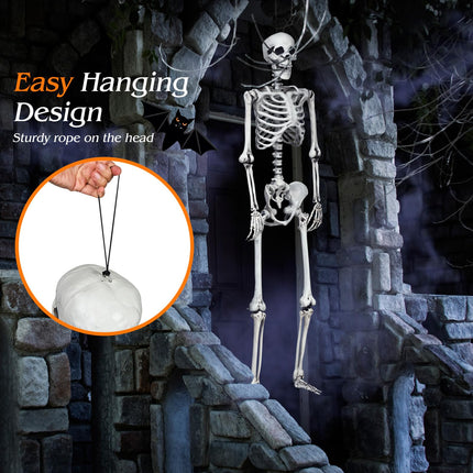 DREAMADE 5.4 FT Posable Full Body Halloween Skeleton