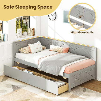 Dreamade Twin Daybed with 2 Storage Drawers