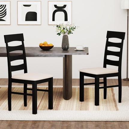 Dreamade Dining Chairs Set of 2/4 with Padded Seat & Rubber Wood Frame