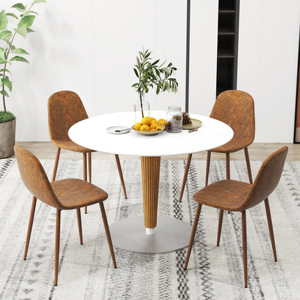 Dreamade Upholstered Dining Chairs Set of 4 PU Leather Kitchen Side Chairs w/Padded Seats