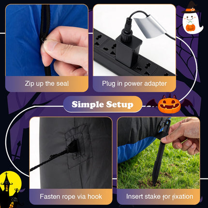 DREAMADE 10FT Halloween Inflatable Lighted Pumpkin Gentleman