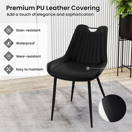 Dreamade Dining Chairs Set of 4 PU Leather Upholstered Kitchen Dining Room Chairs