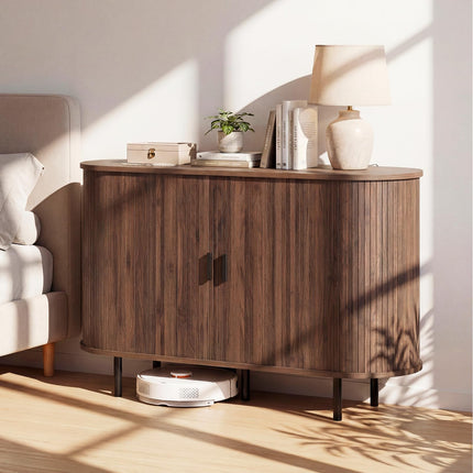 Dreamade 47'' Fluted Sideboard Buffet Cabinet with Tambour Sliding Doors
