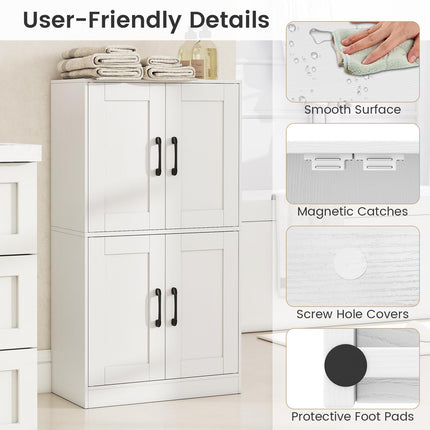 Dreamade Bathroom Cabinet 43.5 inch Storage Cabinet with Doors and Adjustable Shelves