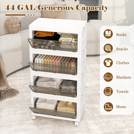Dreamade 44 Gal Plastic Storage Bins with Lids for Living Room