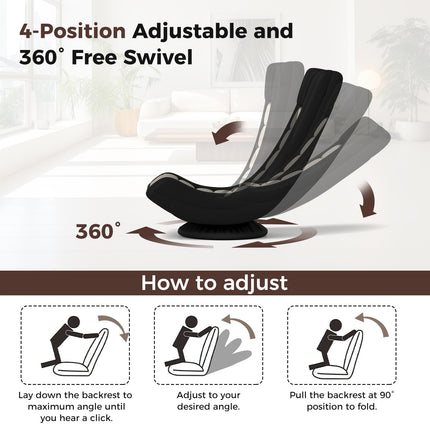 Dreamade Floor Chair with Back Support, 4-Position Adjustable Back, Lazy Sofa Chair, Meditation Chair