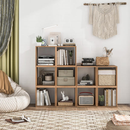 Dreamade 2/4 Cube Bookshelf Organizer, 2-Tier Stackable Cube Storage Organizer