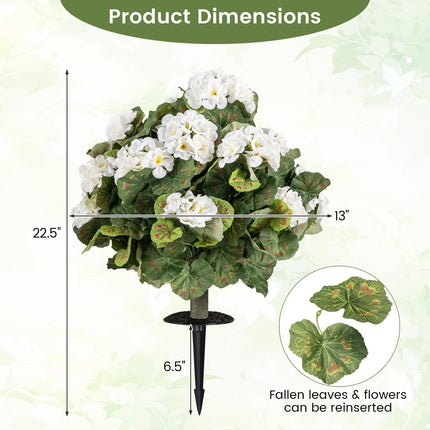 Dreamade 22.5” Artificial Begonia Ball Trees Set of 2 with Ground Spikes