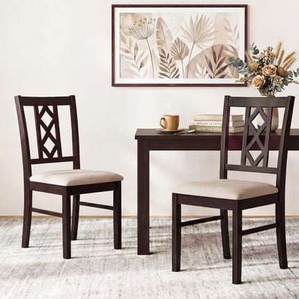 Dreamade Dining Chairs Set of 2/4 Rubber Wood Dining Room Chairs