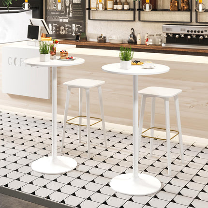 Dreamade Two-in-one Bar Table with Detachable Pole, Metal Base, 24" Round Top, 40"/22" Two Convertible Height