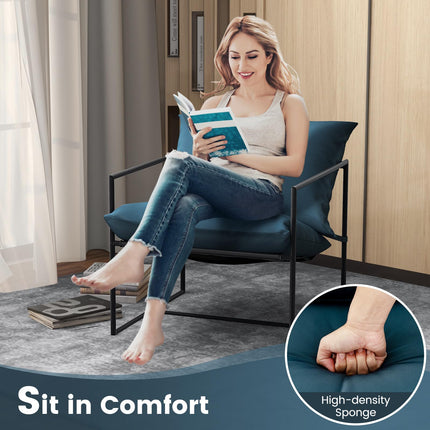 Dreamade Accent Chairs for Living Room - Metal Framed Armchair with Removable Sponge Cushion, Sling Accent Chair Set of 2