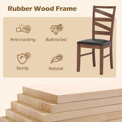 Dreamade Wooden Dining Chairs Set of 2/4 Farmhouse Kitchen Chairs with Rubber Wood Legs
