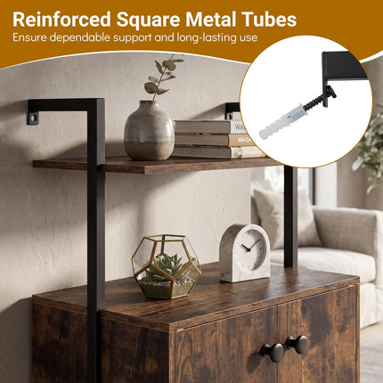 Dreamade 38" Tall Bookshelf with Storage Cabinet (1/2)