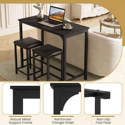 Dreamade 3 Piece Dining Table Set with 32.5" Counter-Height table