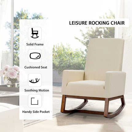 Dreamade Rocking Chair Upholstered Living Room Chair