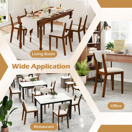 Dreamade Sherpa Dining Chairs Set of 4 Modern Kitchen Chair w/Rubber Wood Legs