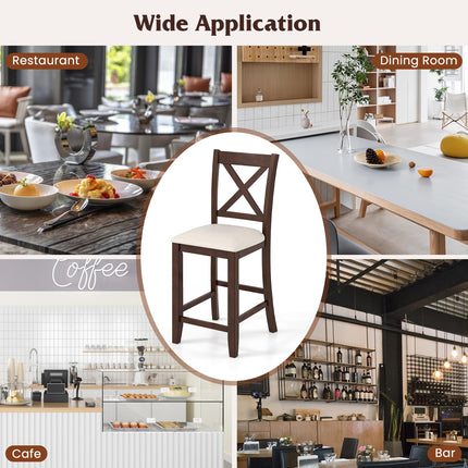 Dreamade Farmhouse Counter Height Bar Stools with Footrest (2/4)