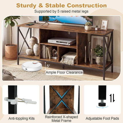 Dreamade TV Stand with LED Lights for 65 Inch TV