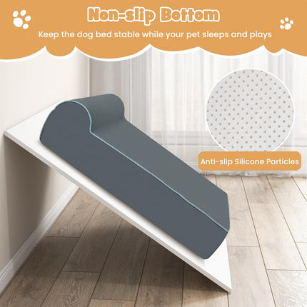 Dreamade Orthopedic Dog Bed for Large Dogs, 40" L Memory Foam Dog Sofa Bed with Washable Removable Cove (Gray)