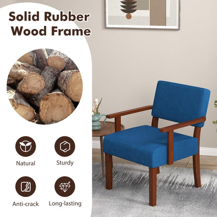 Dreamade Modern Accent Chair, Linen Living Room Arm Chair w/Soft Padded Seat & Backrest