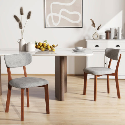 Dreamade Wood Dining Chairs Set of 2, Farmhouse Wooden Dining Room Chair with Cushion Seat