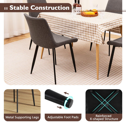 Dreamade Dining Chair Set of 4 Upholstered Kitchen Side Chairs w/Metal Legs Padded Seats & Backs