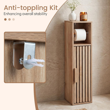 Dreamade Slim Bathroom Freestanding Toilet Paper Holder Stand with Door