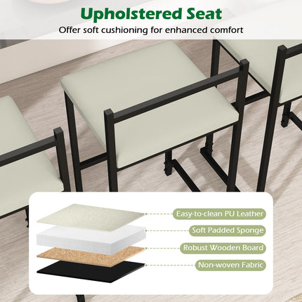 Dreamade 26 Inch Modern Metal Bar Stools Set of 2/4 Armless Bar Chairs with Low Back