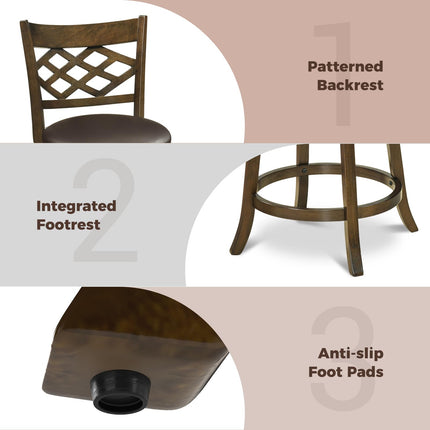 Dreamade Swivel Bar Stools Set of 2/4 26"/31" Bar Height Chairs