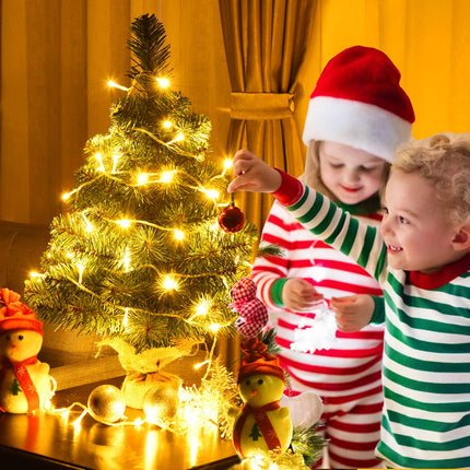 DREAMADE 3 FT Entryway Artificial Christmas Tree with 96 Branch Tips, Stable Cement Base