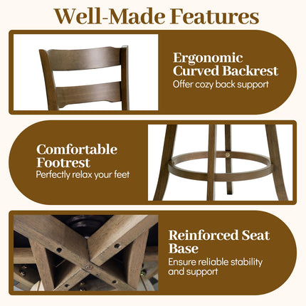 Dreamade 25" Swivel Bar Stools Set of 2/4 with Fabric Upholstered Seat