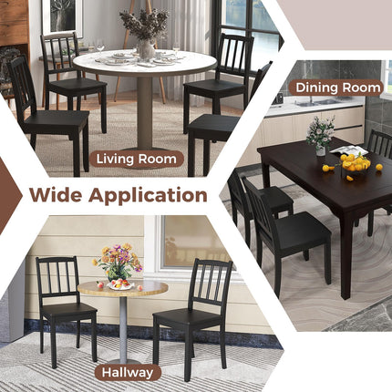 Dreamade Farmhouse Dining Chairs Set of 2/4, Modern Kitchen Chairs w/Rubber Wood Legs & Curved Backrest