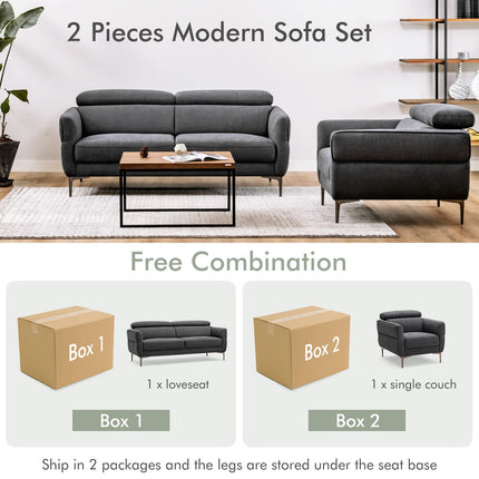 Dreamade Sofa Couch and Accent Chairs Set