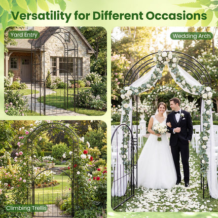 Dreamade 84'' Garden Arbor with Gate for Backyard Lawn
