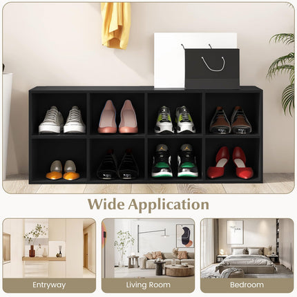 Dreamade Shoe Bench 8 Cubes, 40" Entryway Bench with Storage